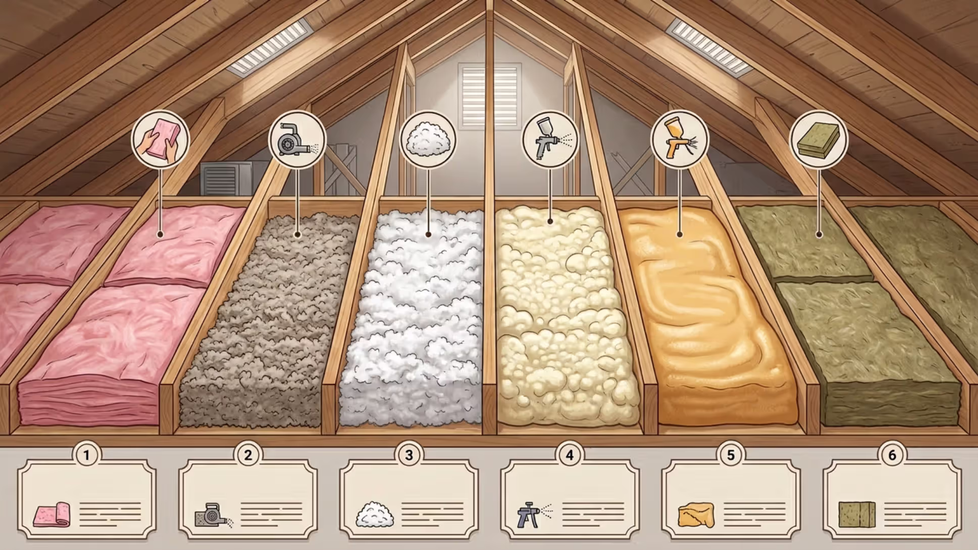 Comparison of common attic insulation materials