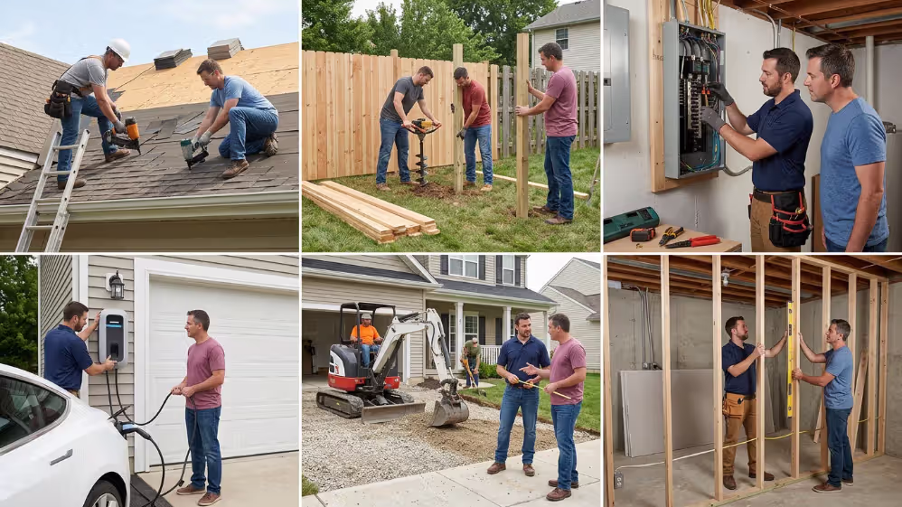 Examples of common home improvement projects that typically require permits